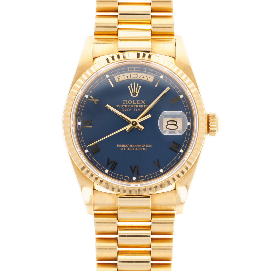 Rolex Yellow Gold Day-Date Ref. 18038 with Blue Dial