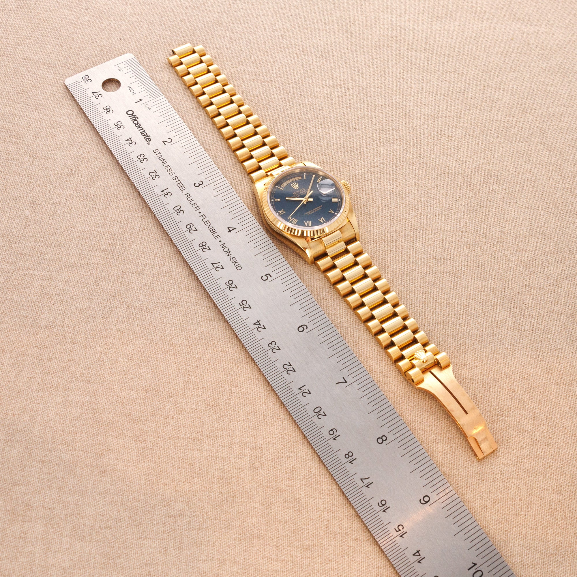 Rolex - Rolex Yellow Gold Day-Date Ref. 18038 with Blue Dial - The Keystone Watches