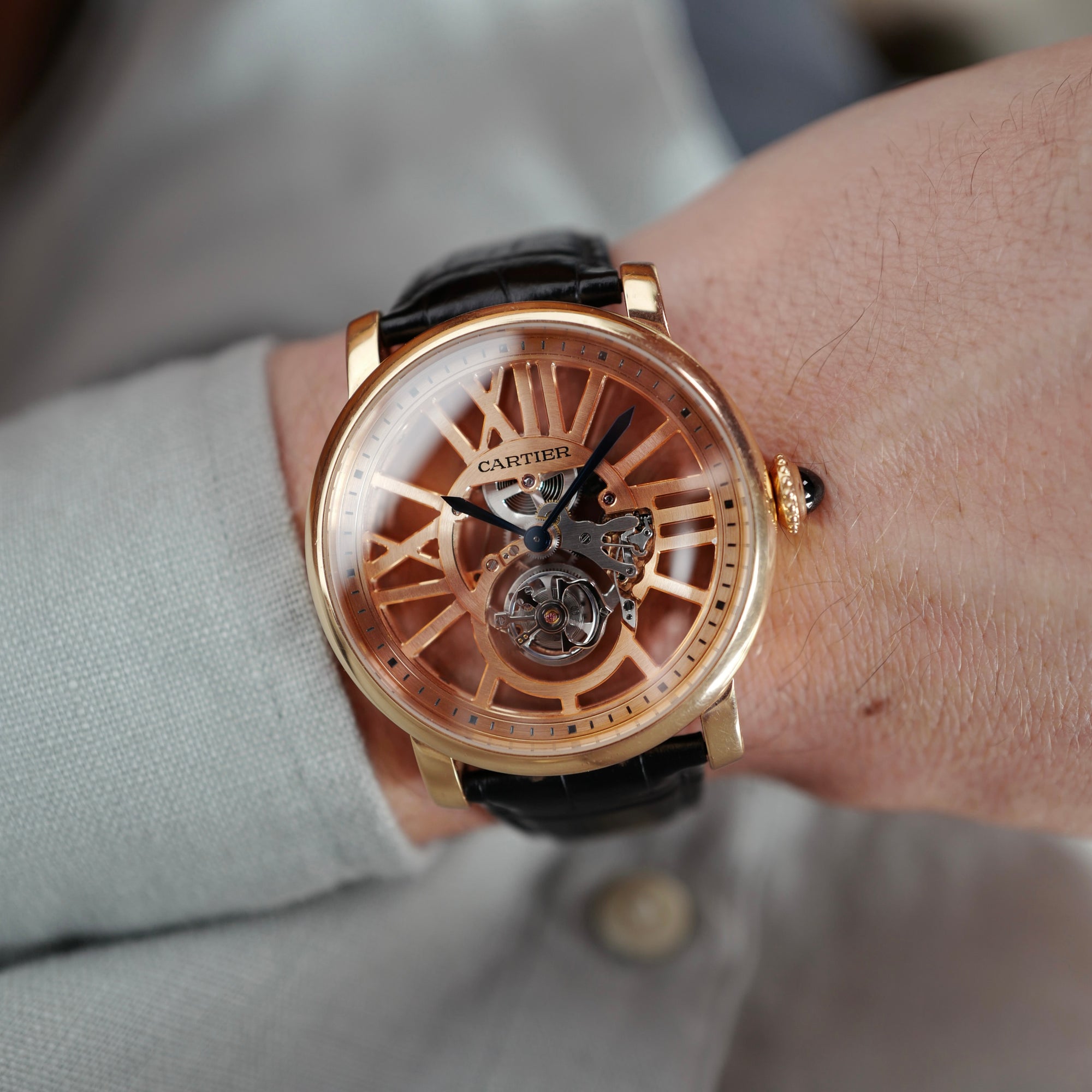 Cartier - Cartier Rose Gold Flying Tourbillon Watch Ref W1580046 - The Keystone Watches