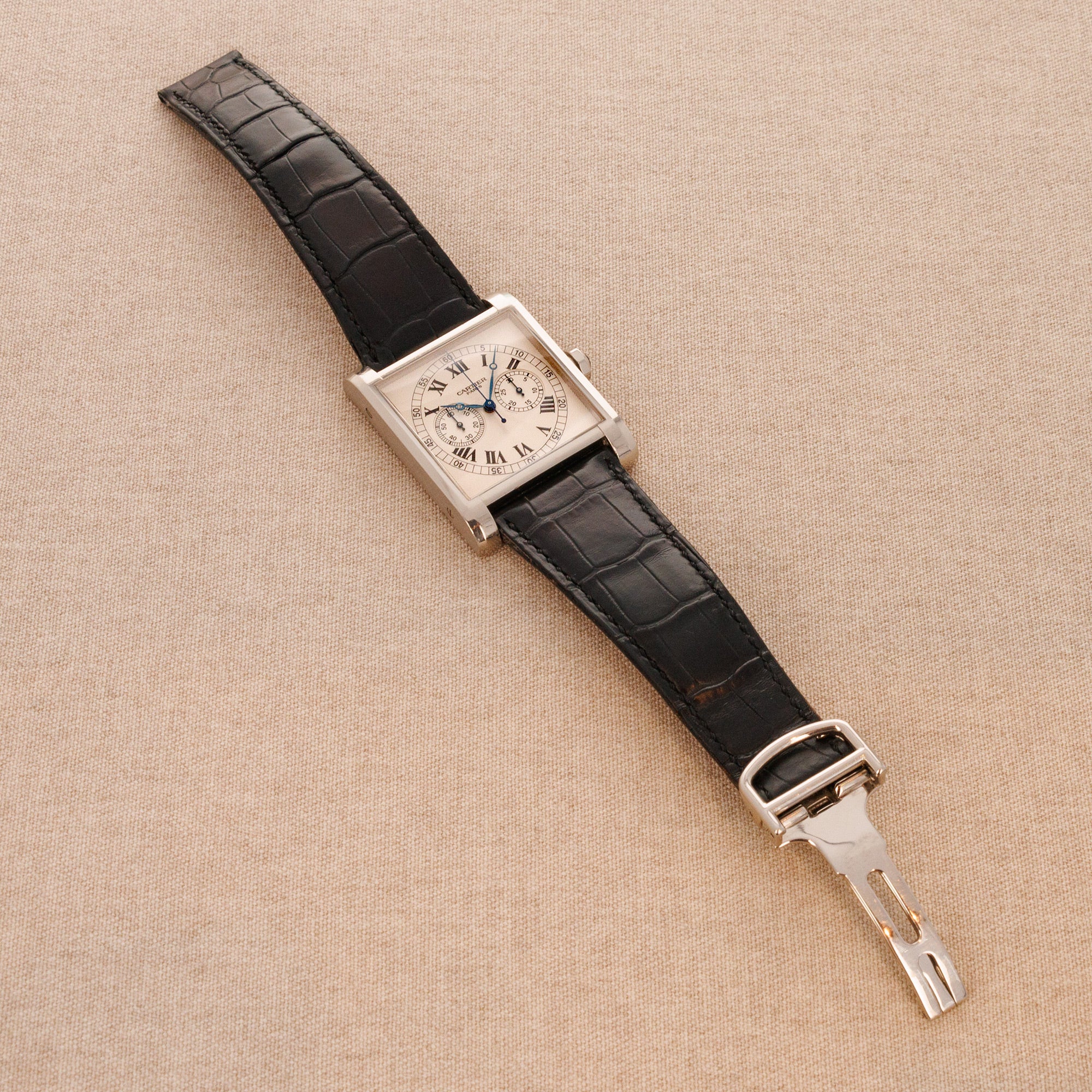 Cartier - Cartier CPCP White Gold Tank Monopoussoir Chronograph Ref. 3078 - The Keystone Watches