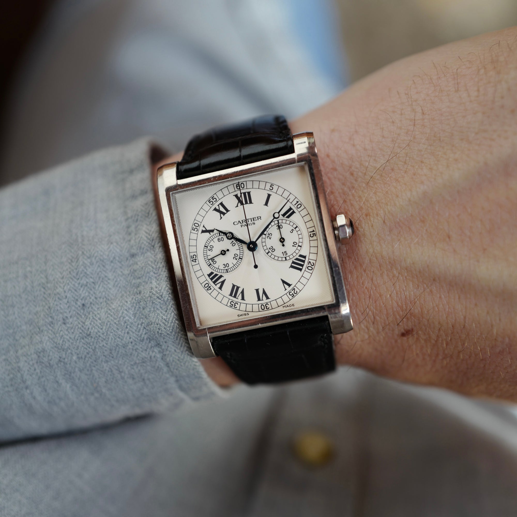 Cartier - Cartier CPCP White Gold Tank Monopoussoir Chronograph Ref. 3078 - The Keystone Watches