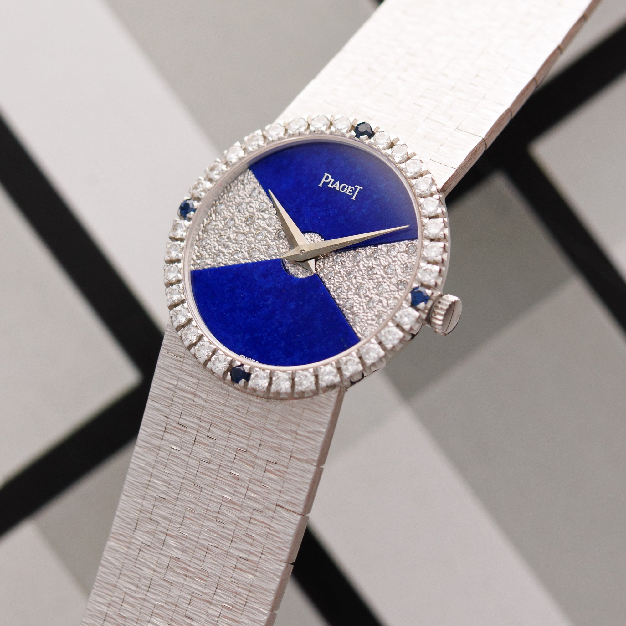 Piaget - Piaget White Gold, Lapis and Diamond Watch Ref. 9706 - The Keystone Watches