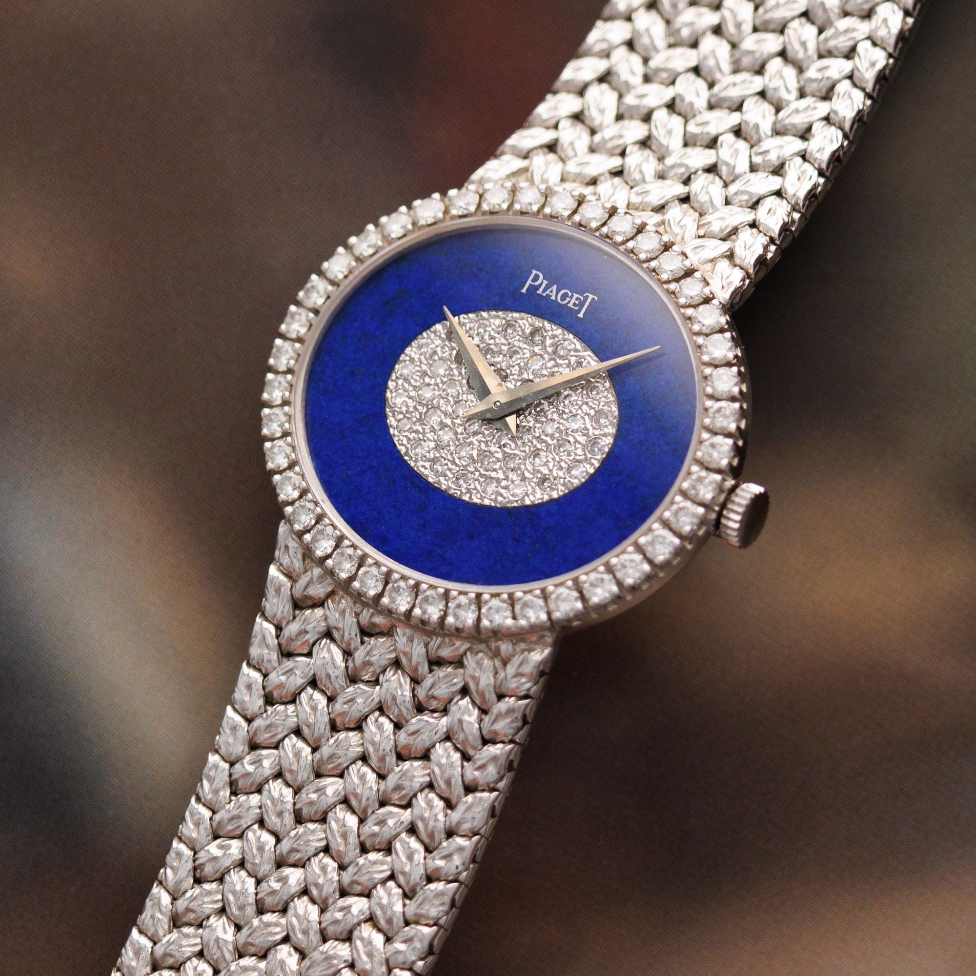 Piaget - Piaget White Gold Lapis Diamond Watch Ref. 9806 - The Keystone Watches