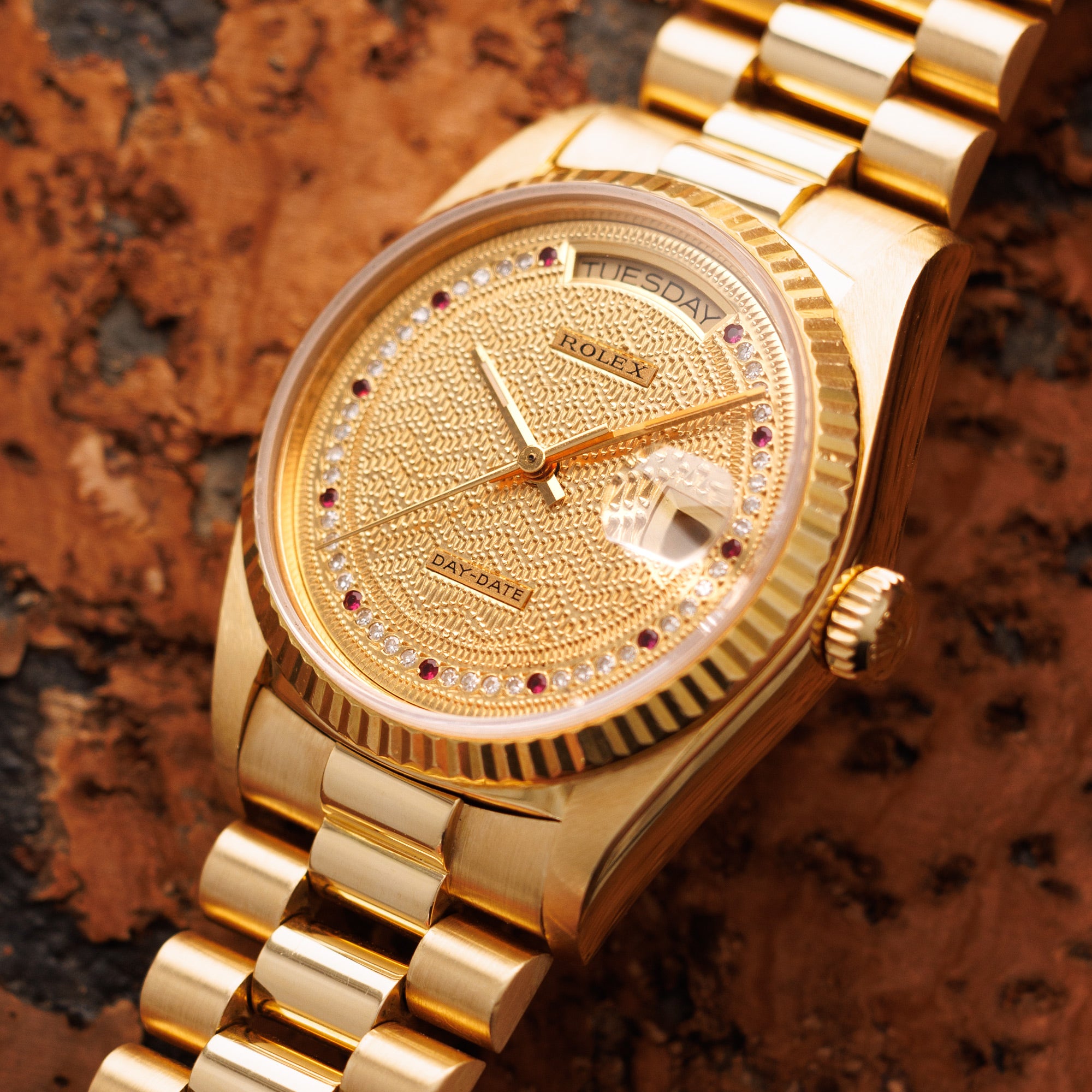 Rolex - Rolex Yellow Gold Day-Date Ref. 18038 with Missoni Ruby Dial - The Keystone Watches