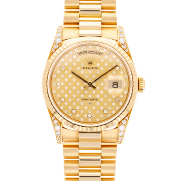 Rolex Yellow Gold Day-Date Watch Ref. 18338 with Diamond Dial