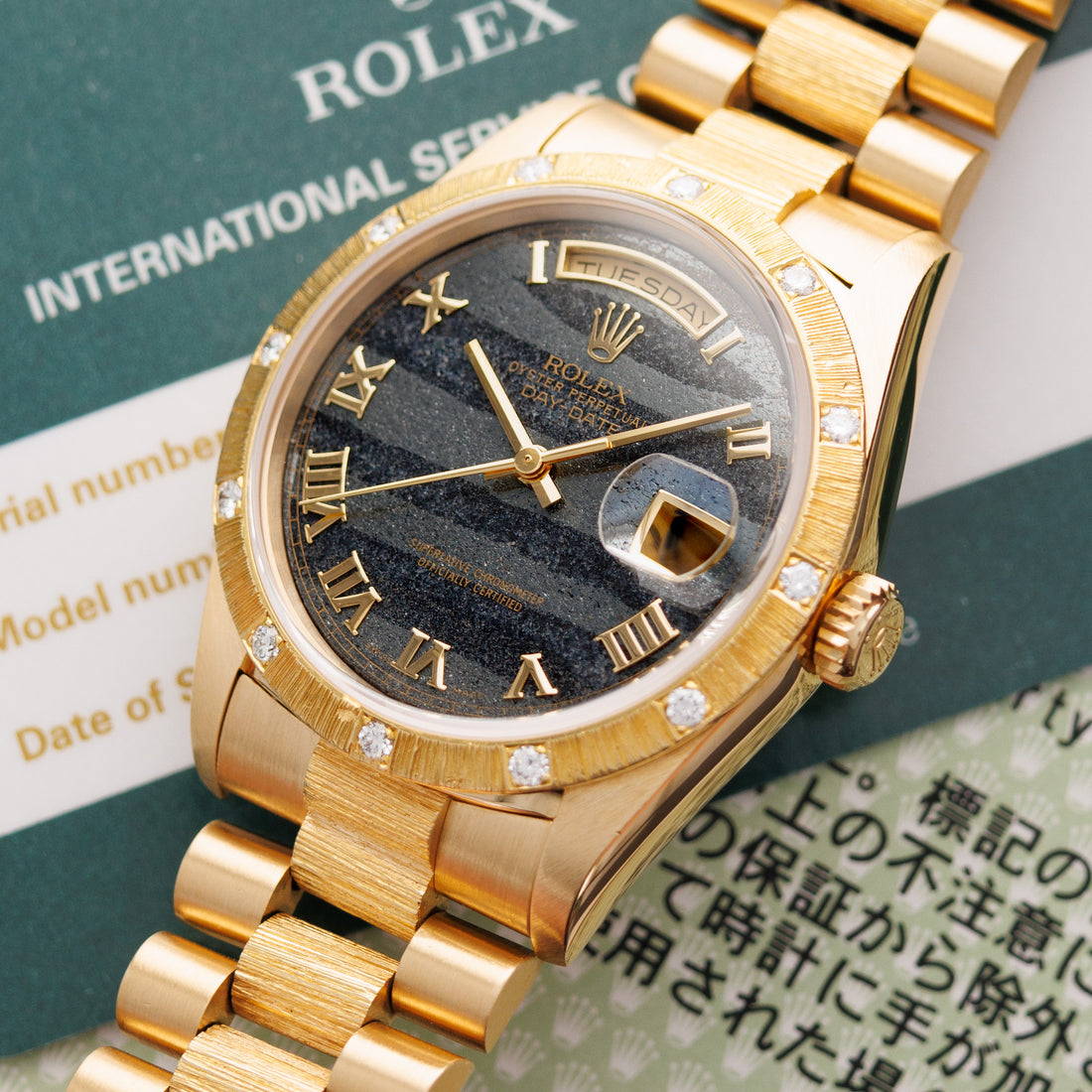 Rolex Yellow Gold Day Date ref 18308 with Ferrite Dial
