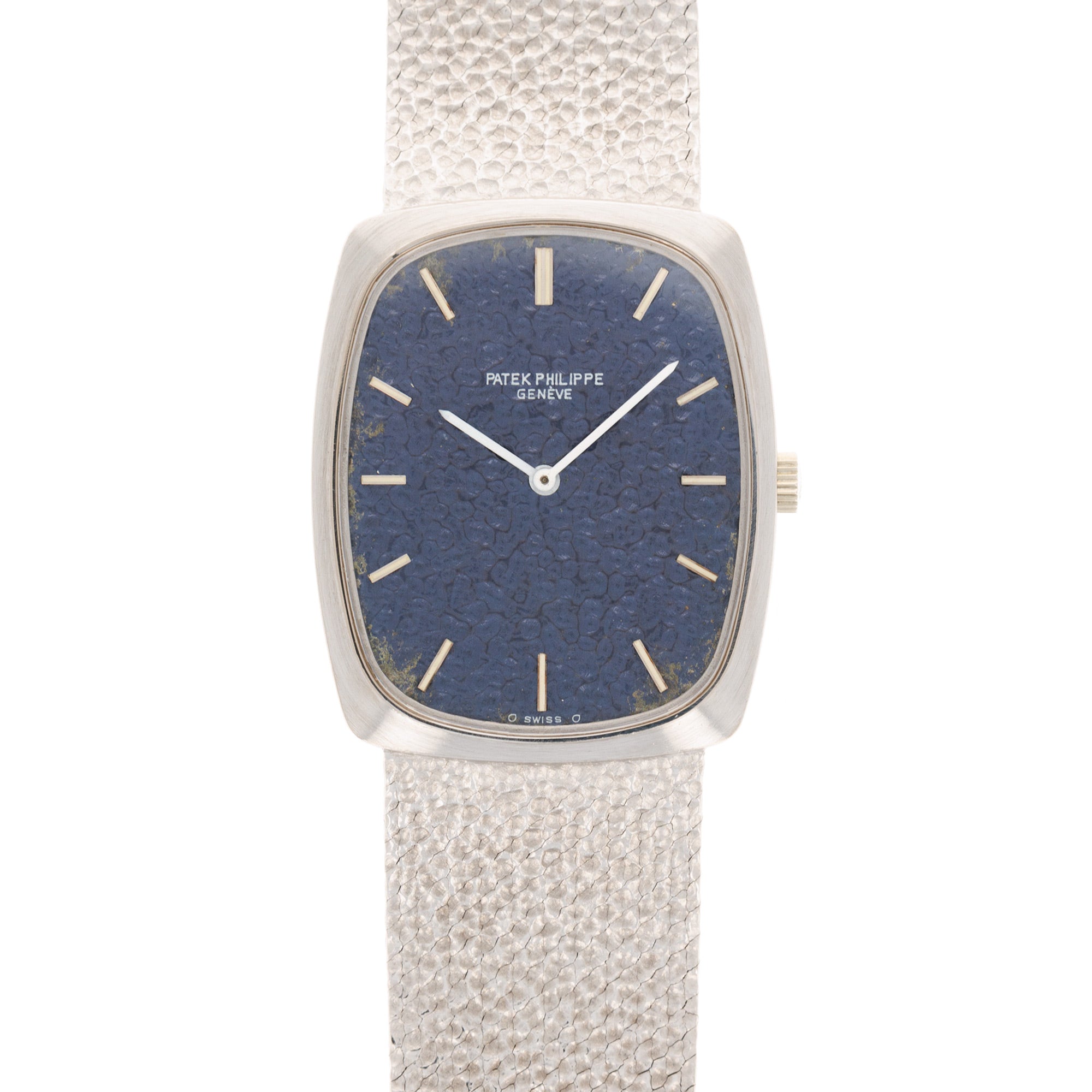 Patek Philippe - Patek Philippe White Gold Mechanical Watch Ref. 3567 with Textured Blue Dial - The Keystone Watches