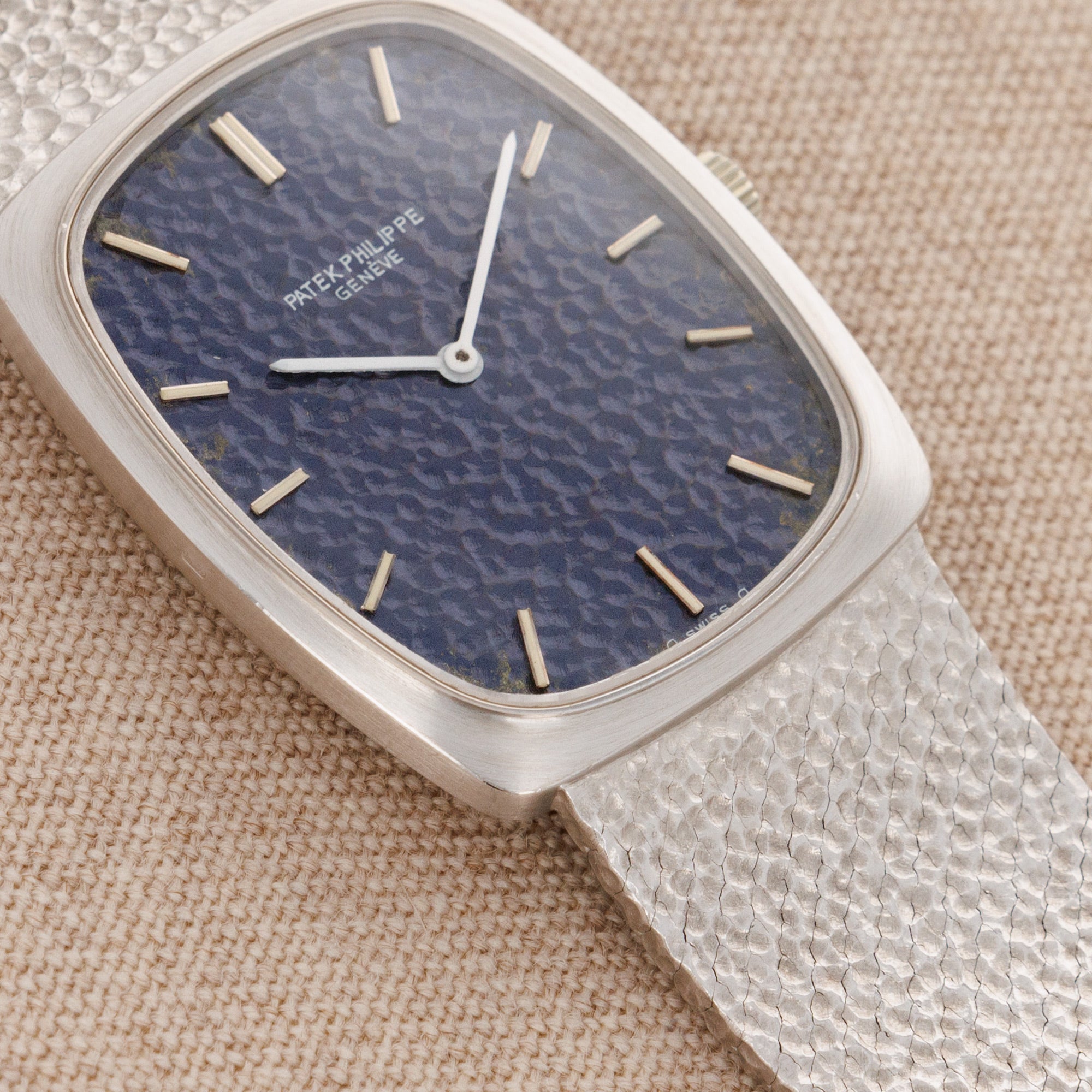Patek Philippe - Patek Philippe White Gold Mechanical Watch Ref. 3567 with Textured Blue Dial - The Keystone Watches