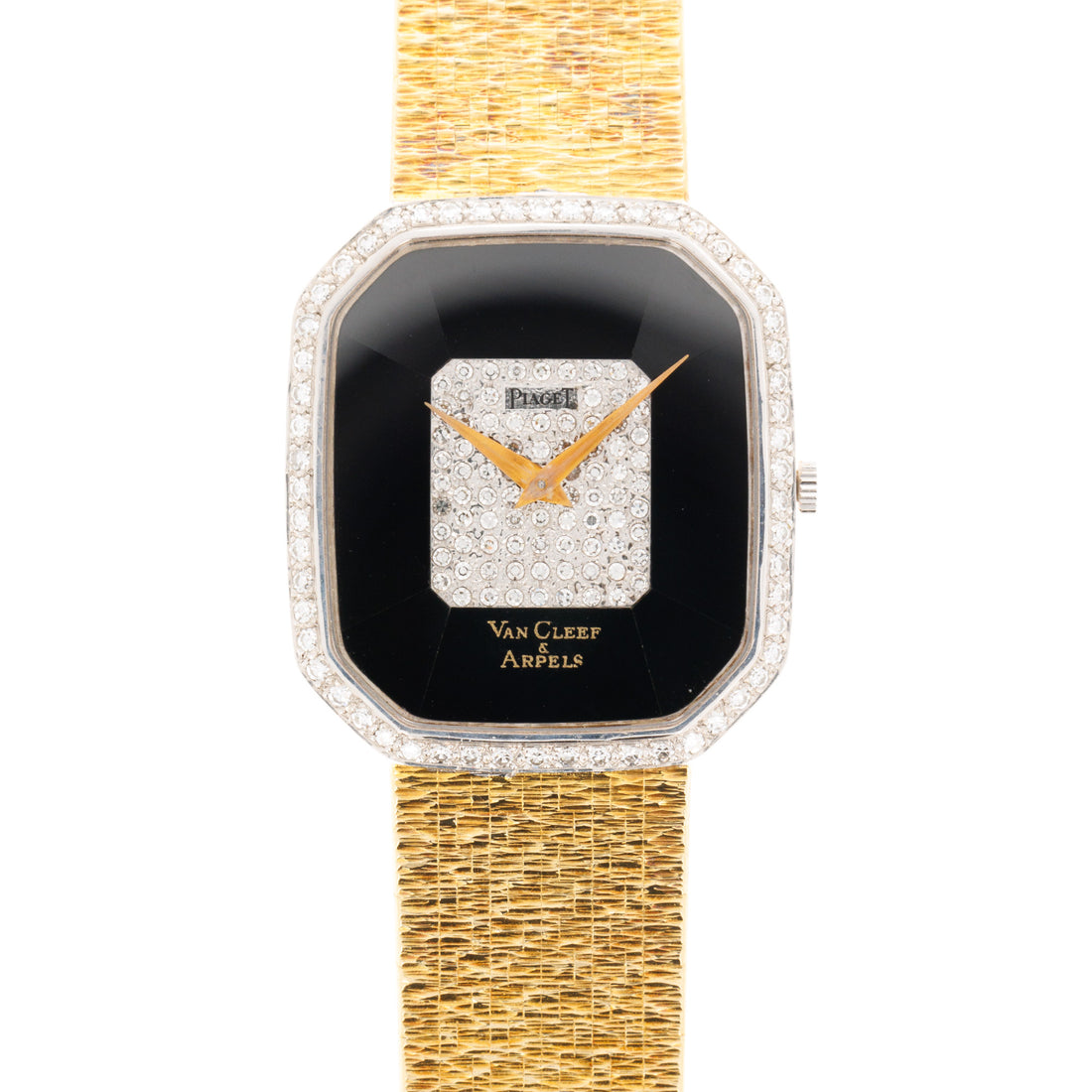 Piaget Yellow Gold Onyx Diamond ref 9795A6 retailed by Van Cleef & Arpels