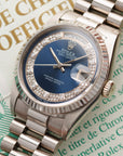 Rolex - Rolex Day-Date White Gold Ref. 18239 with Blue Diamond Dial and Original Papers - The Keystone Watches