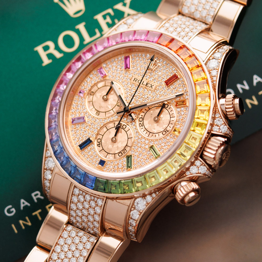 Rolex Rose Gold Cosmograph Daytona Rainbow Watch Ref. 116595