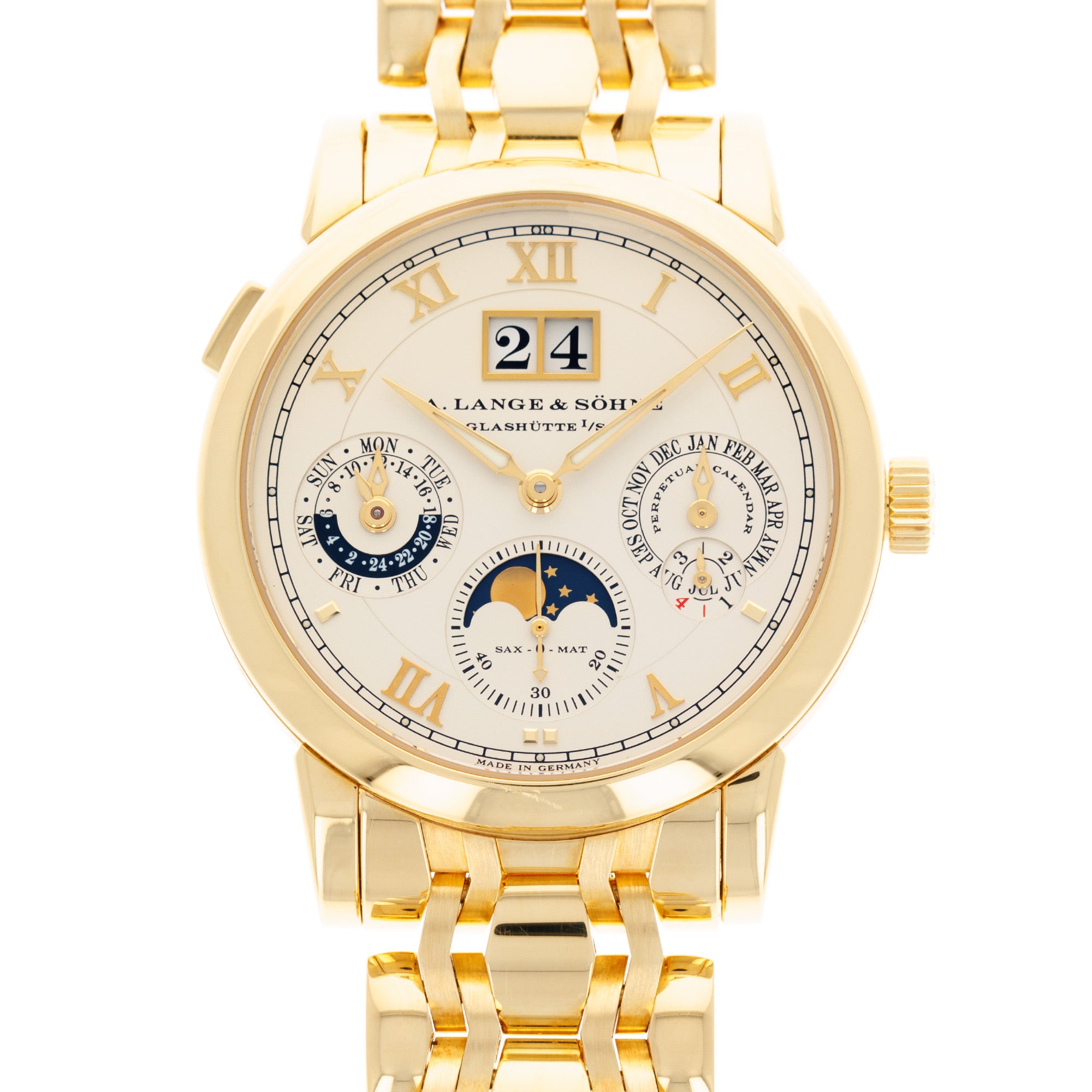 A. Lange & Sohne - A. Lange & Sohne Yellow Gold Langematik Perpetual Wellendorf Bracelet Ref 310.221 - The Keystone Watches