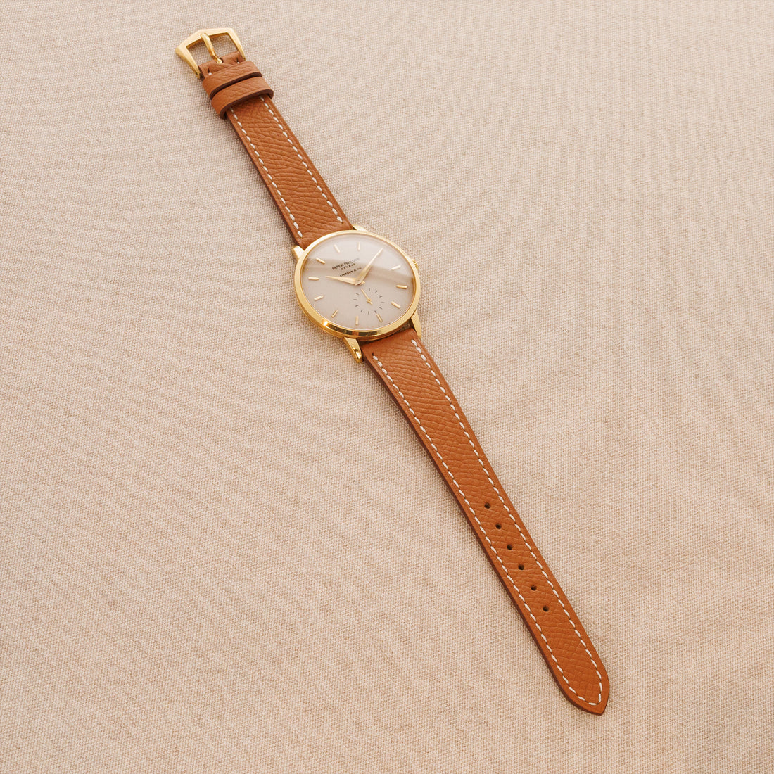 Patek Philippe Yellow Gold Calatrava ref 3893 with Cream Tiffany & Co. Dial
