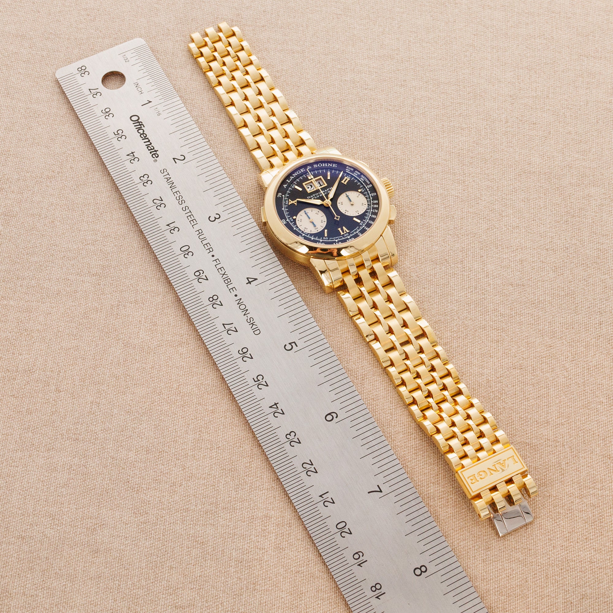 A. Lange &amp; Sohne - A. Lange &amp; Sohne Yellow Gold Datograph Watch Ref. 403.041 on Wellendorf Bracelet - The Keystone Watches