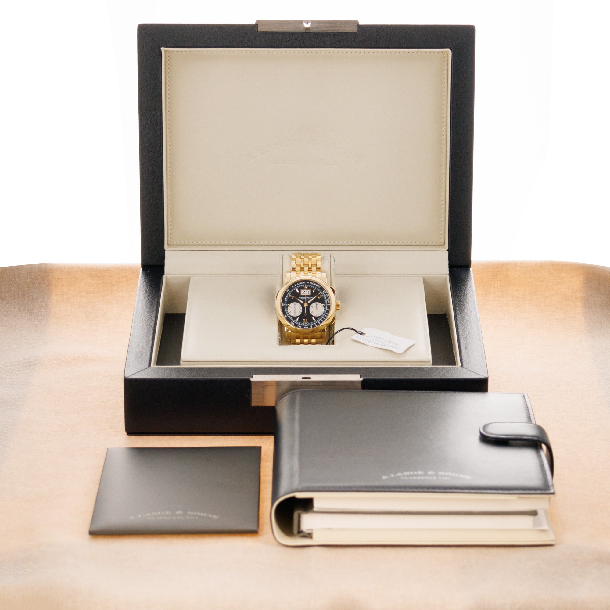 A. Lange &amp; Sohne - A. Lange &amp; Sohne Yellow Gold Datograph Watch Ref. 403.041 on Wellendorf Bracelet - The Keystone Watches