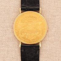 Piaget Yellow Gold Coin Watch Ref. 900B with Original Warranty