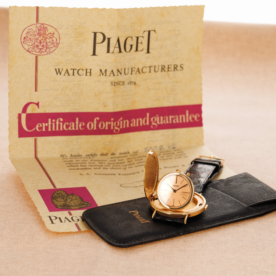 Piaget Yellow Gold Coin Watch Ref. 900B with Original Warranty