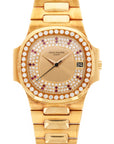 Patek Philippe - Patek Philippe Yellow Gold Nautilus Ref. 3800 with Factory Diamond and Ruby Dial - The Keystone Watches