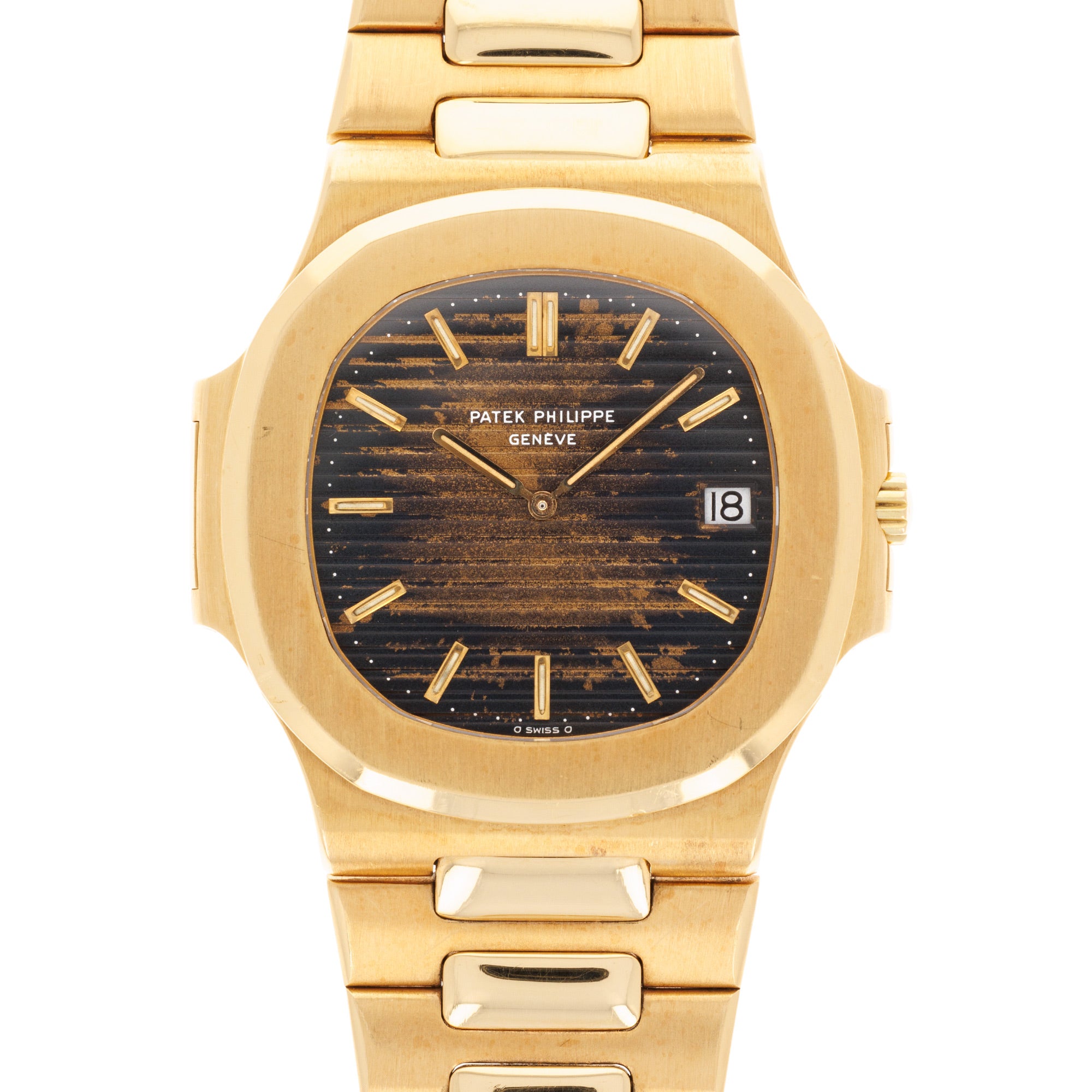 Patek Philippe - Patek Philippe Yellow Gold Jumbo Nautilus Watch Ref. 3700 with Attractive Tropical Dial - The Keystone Watches