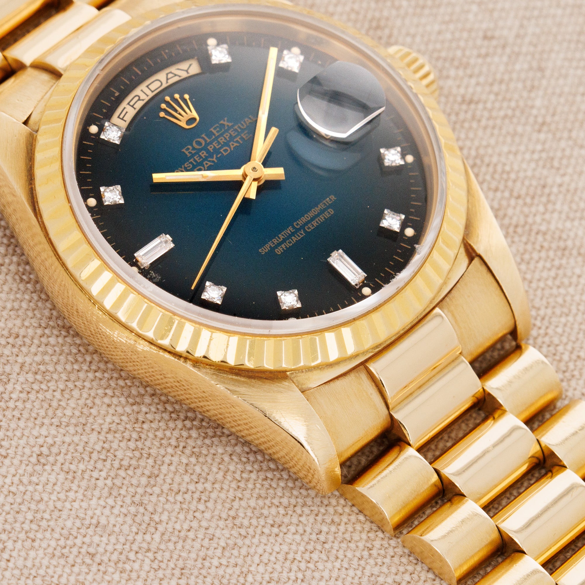 Rolex - Rolex Yellow Gold Day Date Ref. 18238 with Blue Vignette Dial - The Keystone Watches