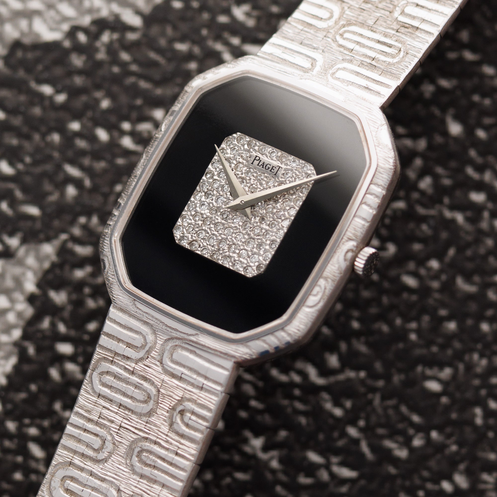 Piaget - Piaget White Gold Onyx and Diamond Watch Ref. 9791A15 - The Keystone Watches