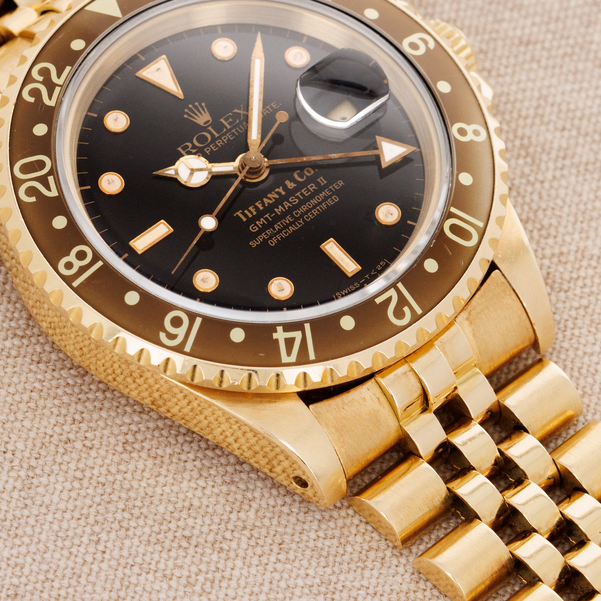 Rolex Yellow Gold GMT-Master II Ref. 16718 retailed by Tiffany &amp; Co.