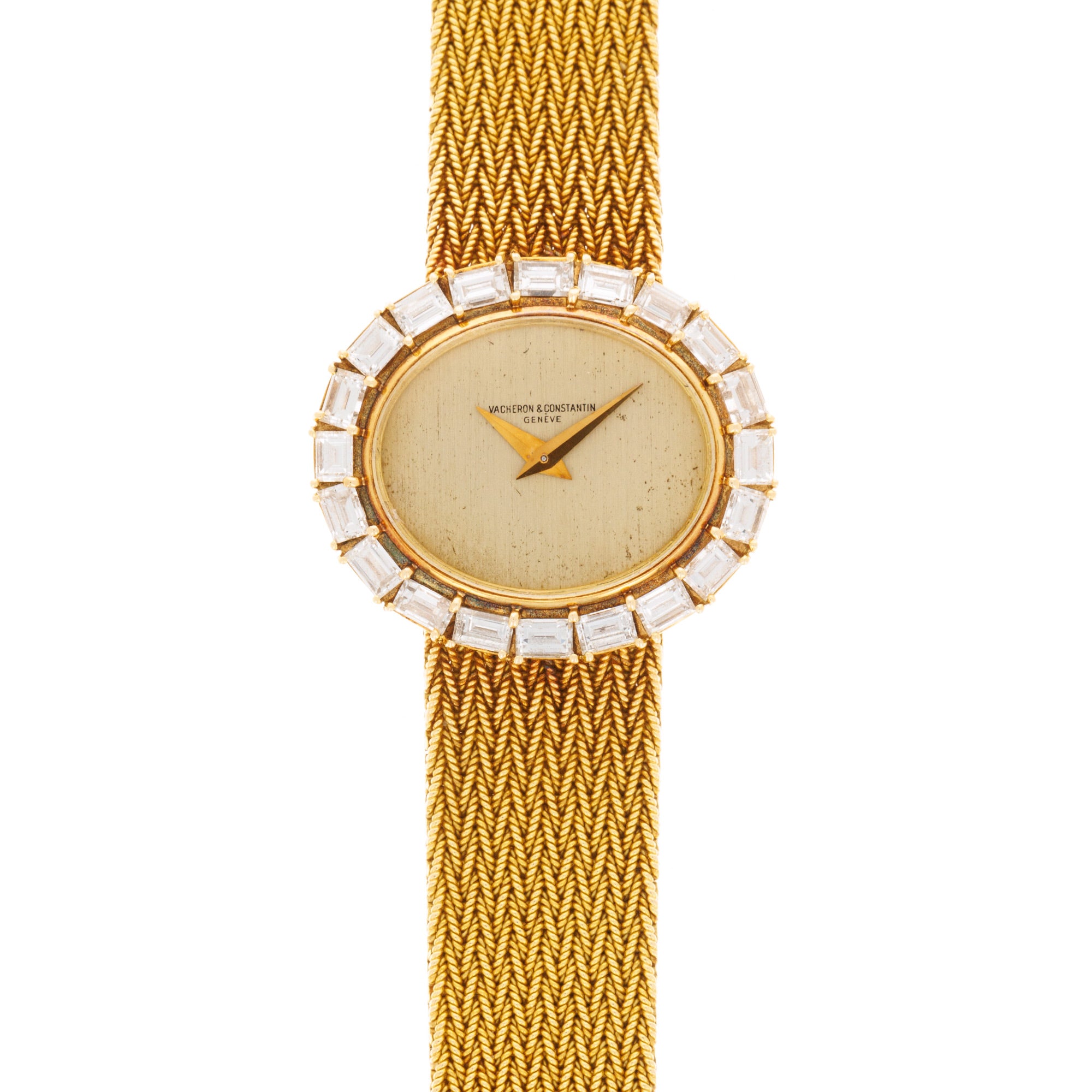 Vacheron Constantin Yellow Gold Watch with Baguette Diamonds