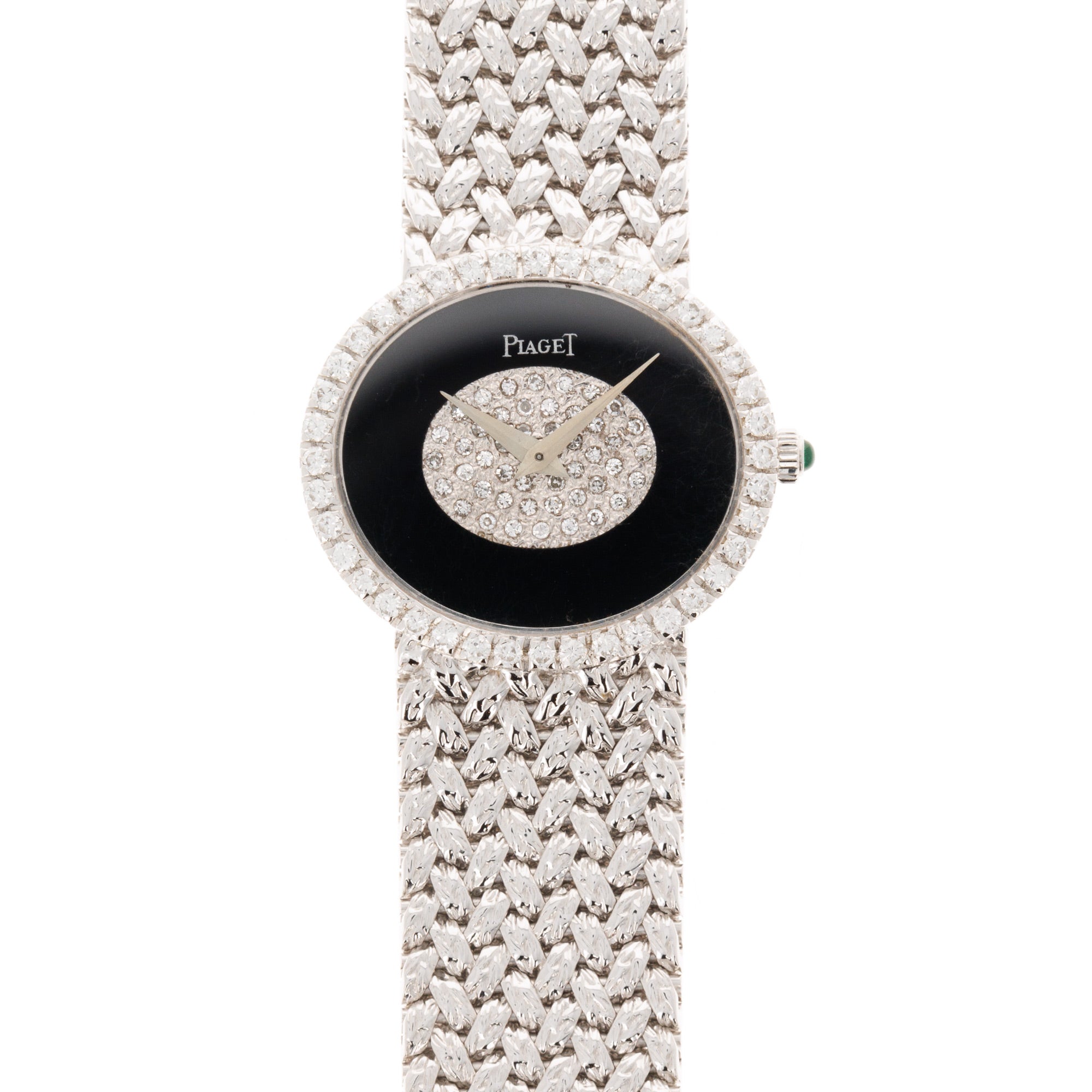 Piaget - Piaget White Gold, Onyx and Diamond Watch Ref. 9806 - The Keystone Watches