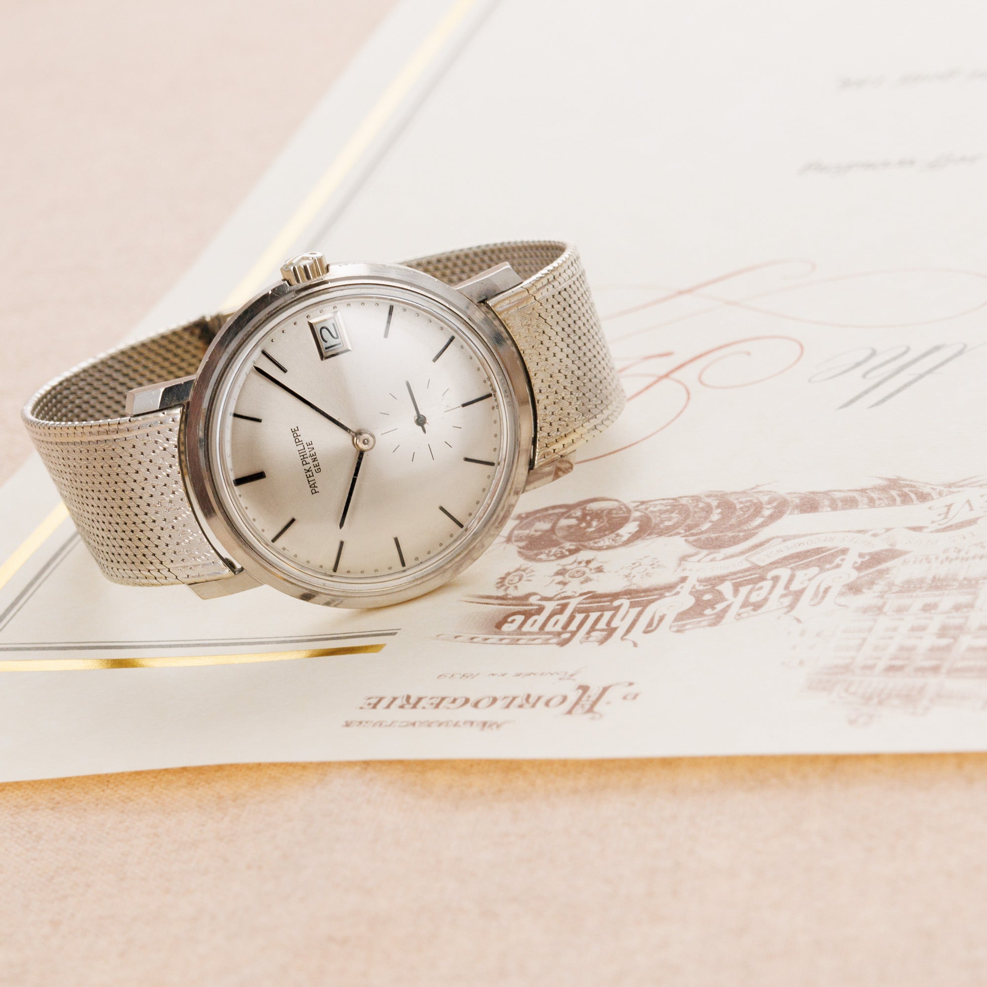 Patek Philippe White Gold Calatrava Watch Ref. 3445 on Bracelet