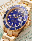 Rolex - Rolex Yellow Gold Submariner Watch Ref. 16618 with Lapis Lazuli Dial - The Keystone Watches