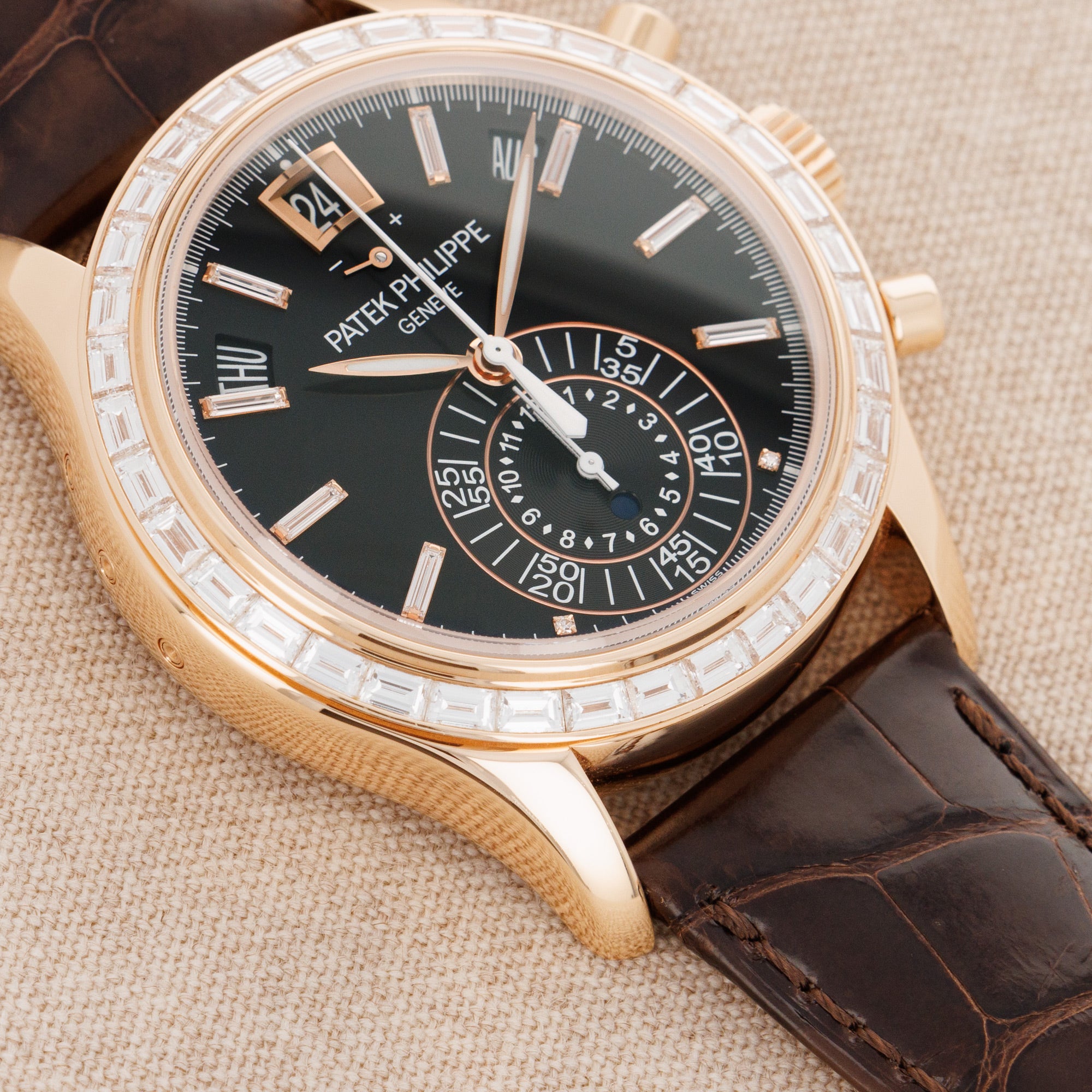 Patek Philippe - Patek Philippe Rose Gold Annual Calendar Chronograph Ref. 5961R with Factory Diamonds - The Keystone Watches