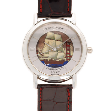 Ulysse Nardin Platinum San Marco Watch with Cloisonne Ship