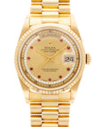 Rolex - Rolex Yellow Gold Day Date Ref. 18238 with Ruby String Dial - The Keystone Watches