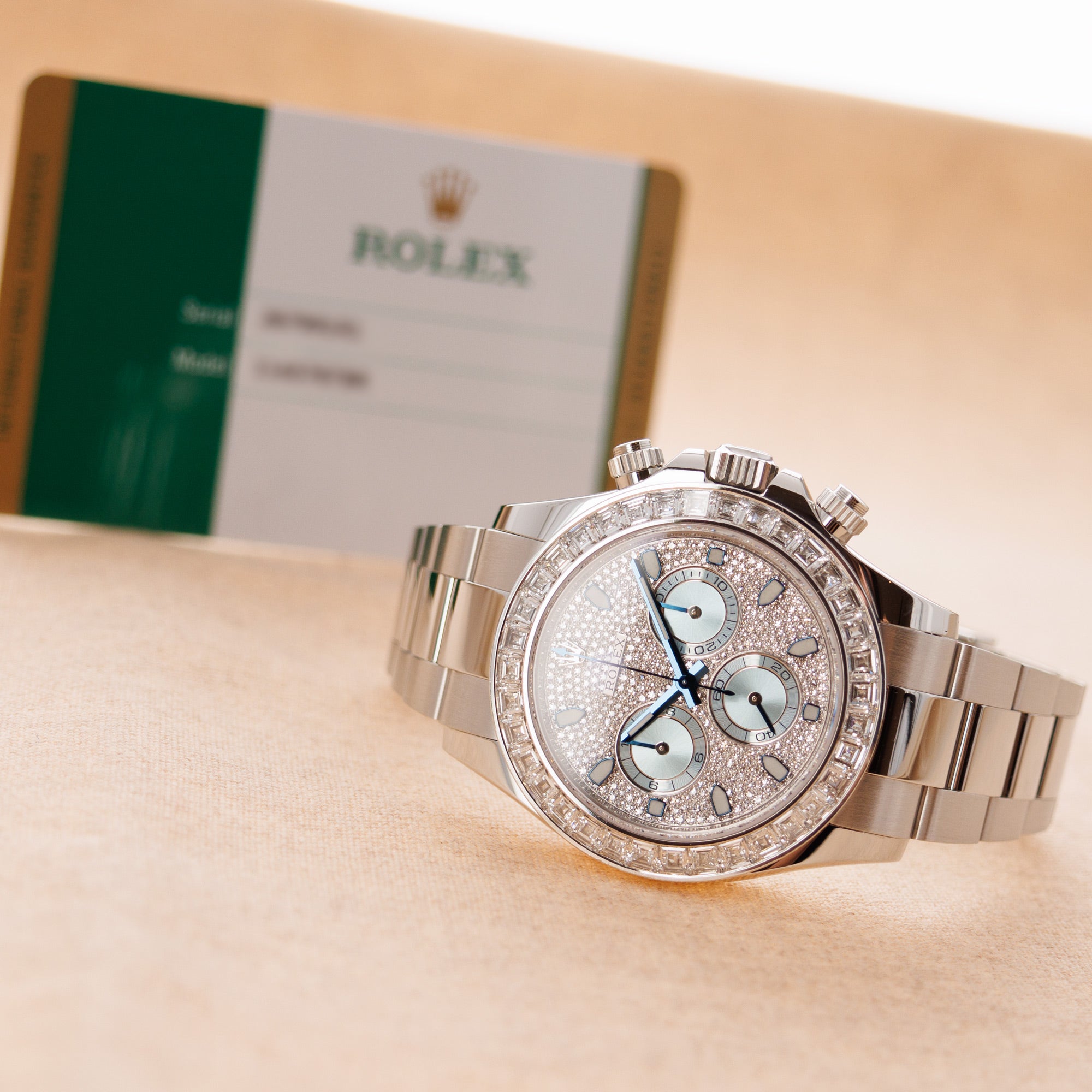 Rolex - Rolex Platinum Daytona Ref. 116576TBR with Baguette Diamonds - The Keystone Watches