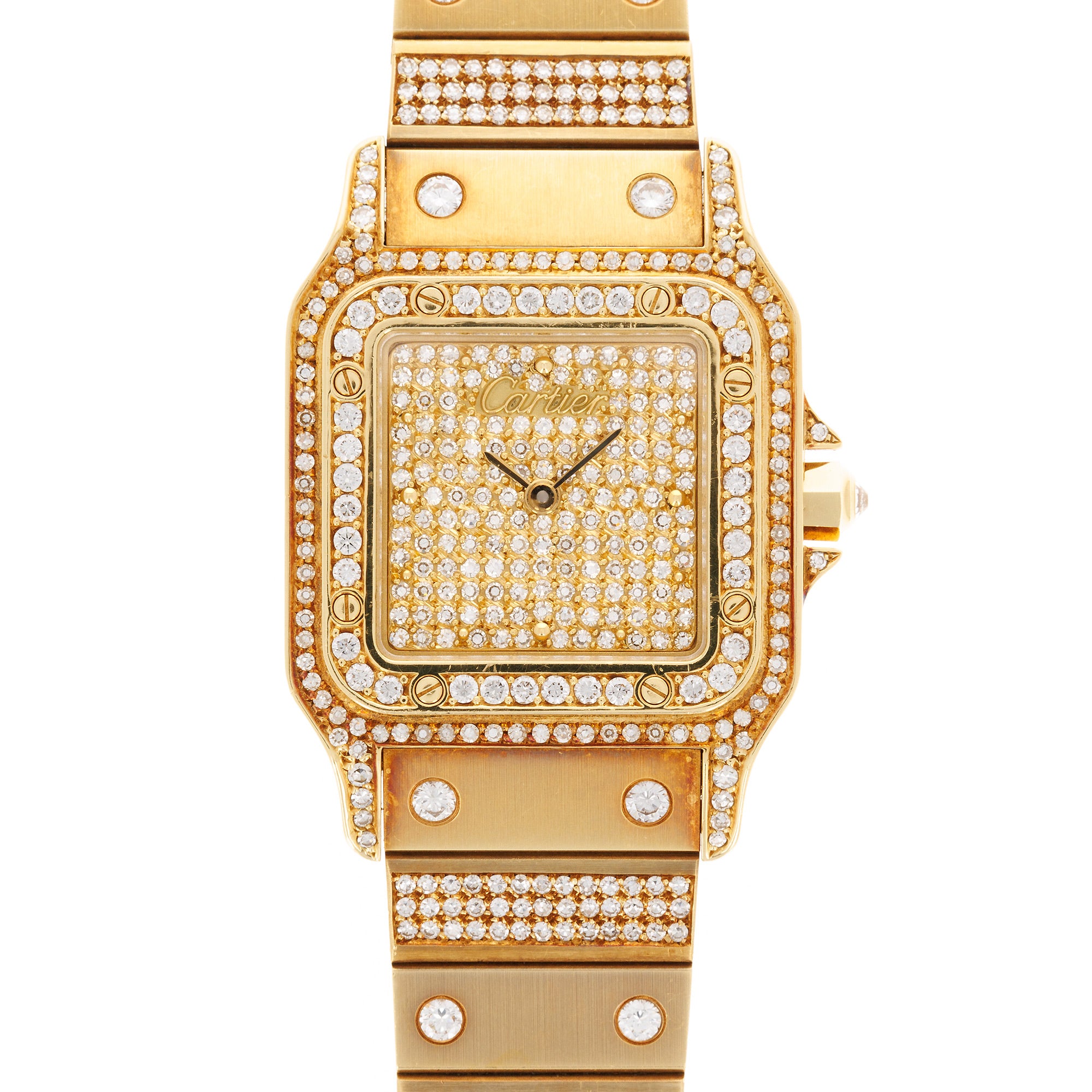 Cartier - Cartier Yellow Gold Santos Carree Diamond - The Keystone Watches