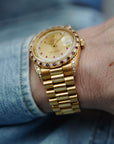 Rolex Yellow Gold Day-Date Ref. 18388 with Ruby & Diamond Bezel (NEW ARRIVAL)