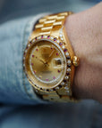 Rolex - Rolex Yellow Gold Day-Date Ref. 18388 with Ruby & Diamond Bezel (NEW ARRIVAL) - The Keystone Watches