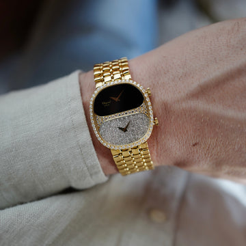 Chopard Yellow Gold Onyx and Diamond Dual Time Zone (NEW ARRIVAL)