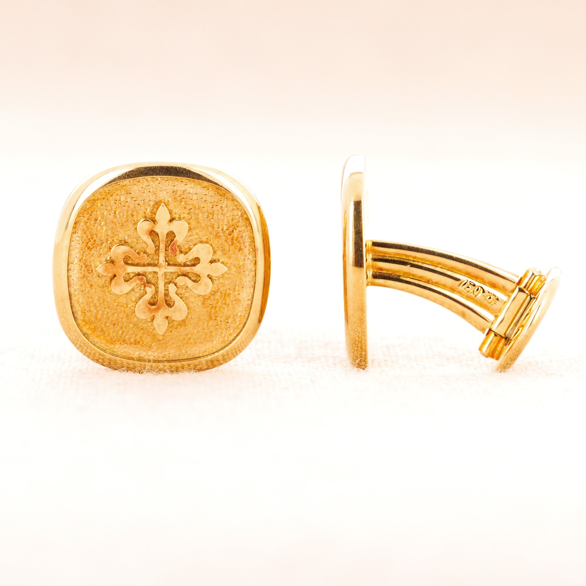 Patek Philippe - Patek Philippe Yellow Gold Logo Cufflinks - The Keystone Watches