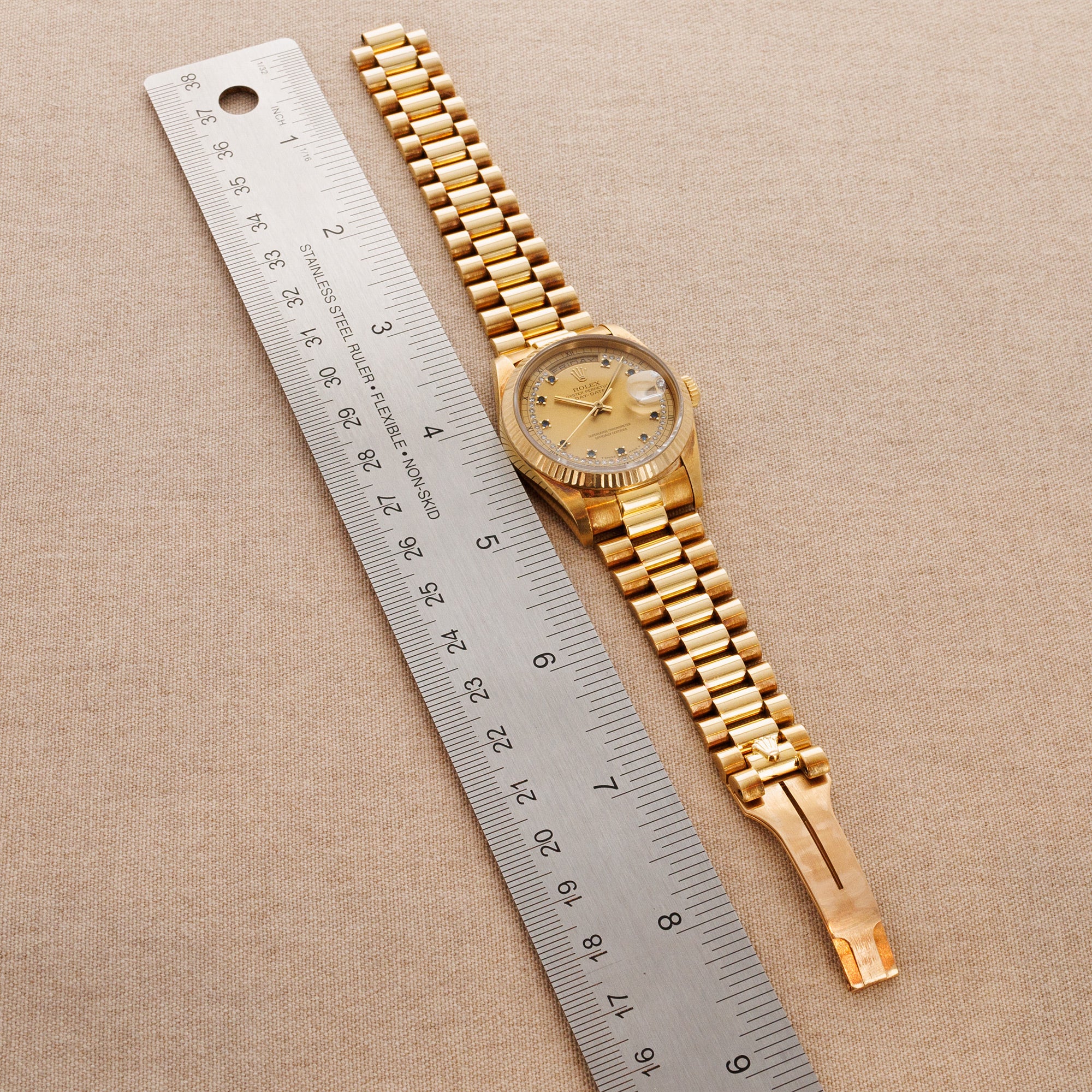 Rolex Yellow Gold Day Date Ref. 18238 with Sapphire String Dial
