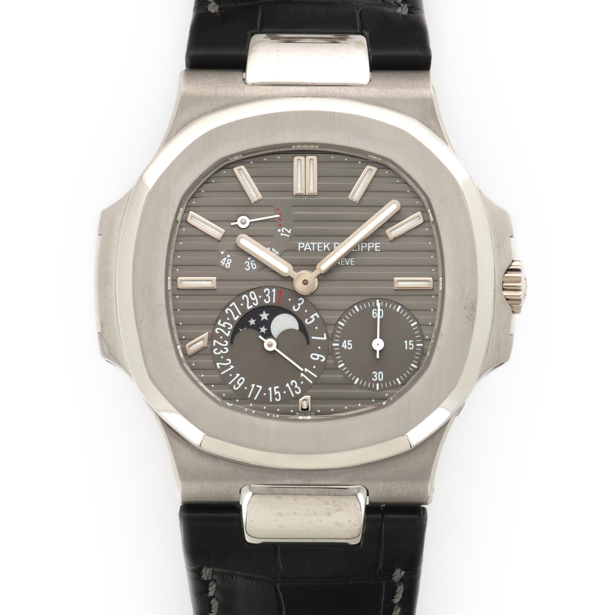 Patek Philippe - Patek Philippe White Gold Nautilus Moonphase Watch Ref. 5712 - The Keystone Watches