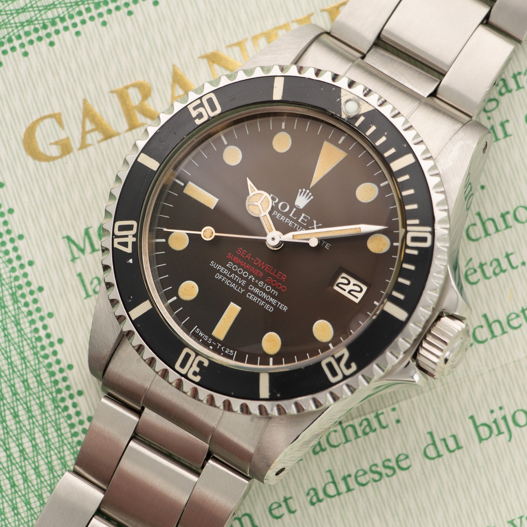 Rolex - Rolex Sea-Dweller Tropical Watch Ref. 1665, with Original Box and Papers, Crica 1972 - The Keystone Watches