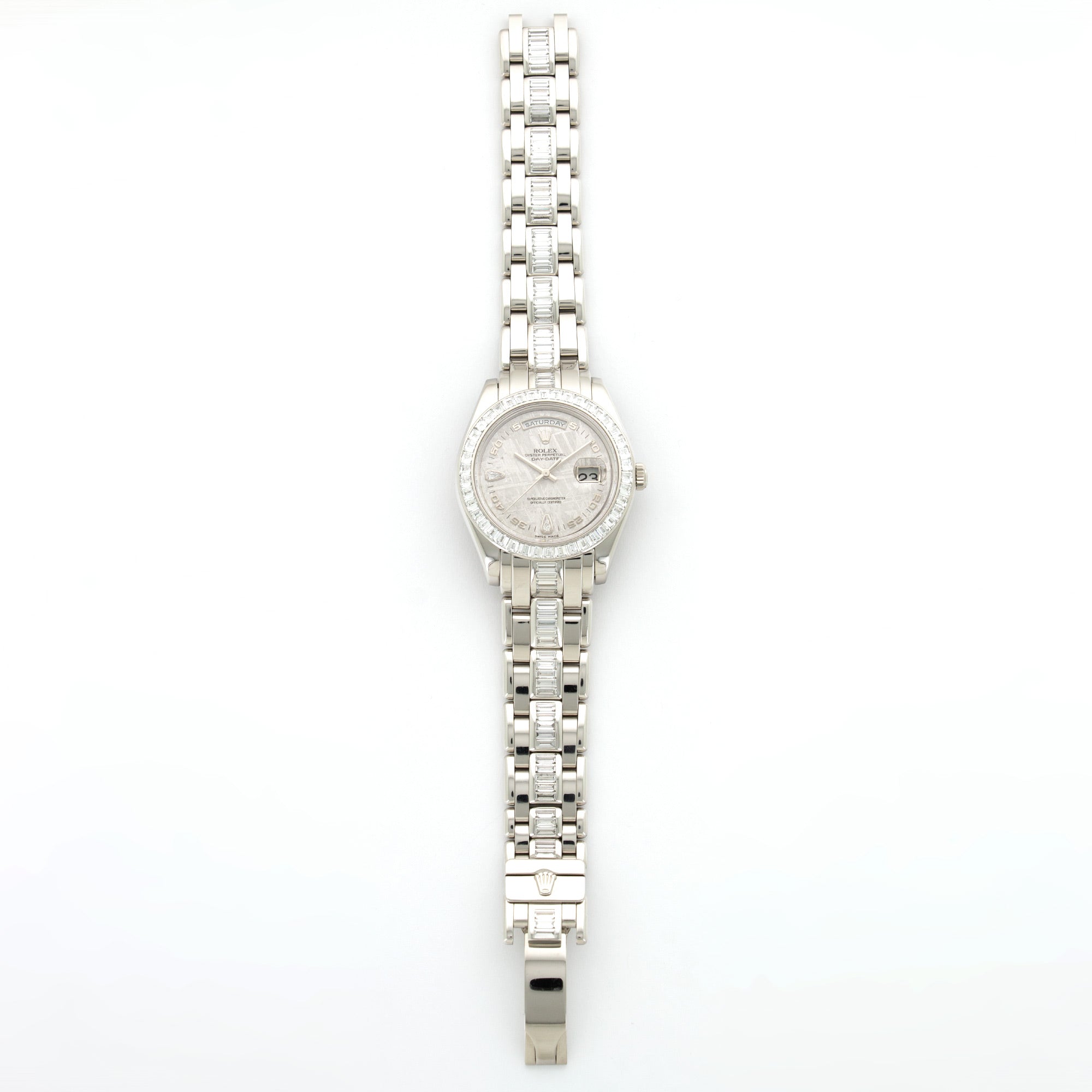 Rolex - Rolex Platinum Masterpiece Baguette Diamond BraceletRef. 18956 - The Keystone Watches