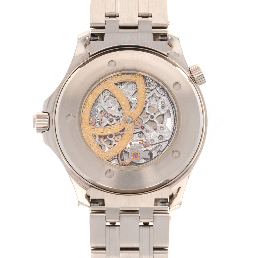 Omega White Gold Seamaster Skeleton 50th Anniversary Watch