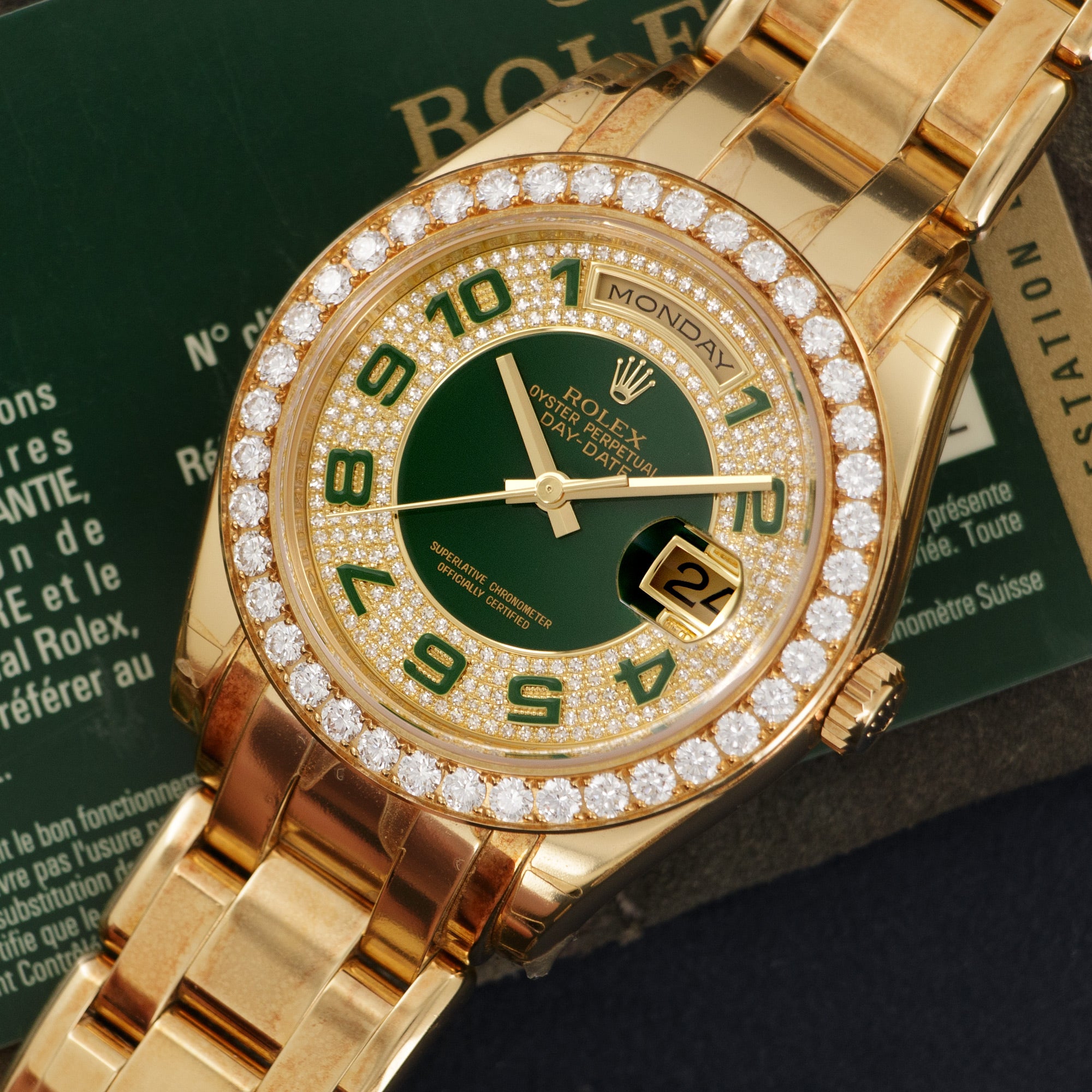 Rolex - Rolex Yellow Gold Day-Date Masterpiece Green Watch Ref. 18948 - The Keystone Watches