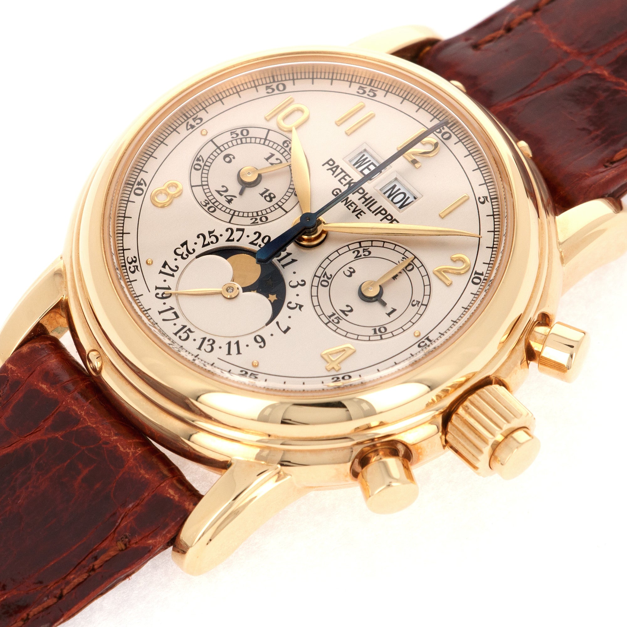 Patek Philippe - Patek Philippe Yellow Gold Perpetual Calendar Split Seconds Chrono Watch Ref. 5004 - The Keystone Watches