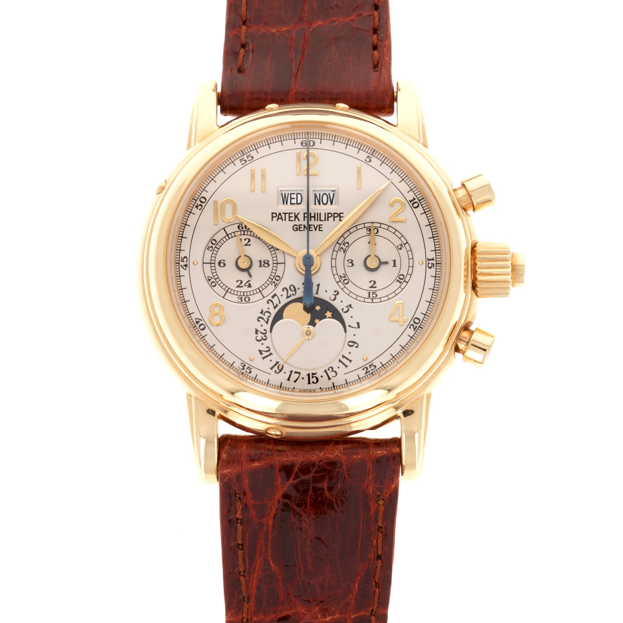 Patek Philippe - Patek Philippe Yellow Gold Perpetual Calendar Split Seconds Chrono Watch Ref. 5004 - The Keystone Watches