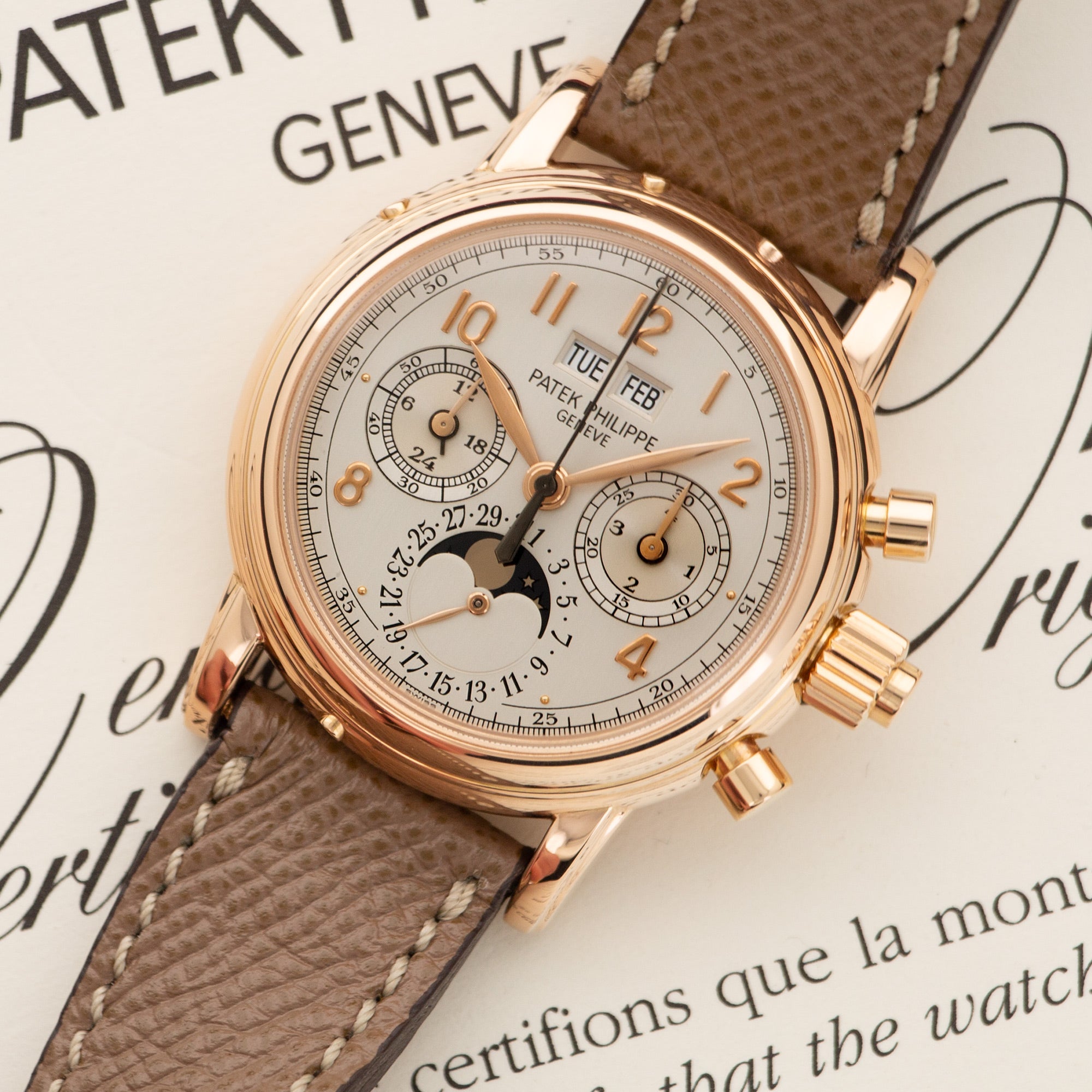 Patek Philippe - Patek Philippe Rose Gold Perpetual Calendar Split Watch Ref. 5004 - The Keystone Watches