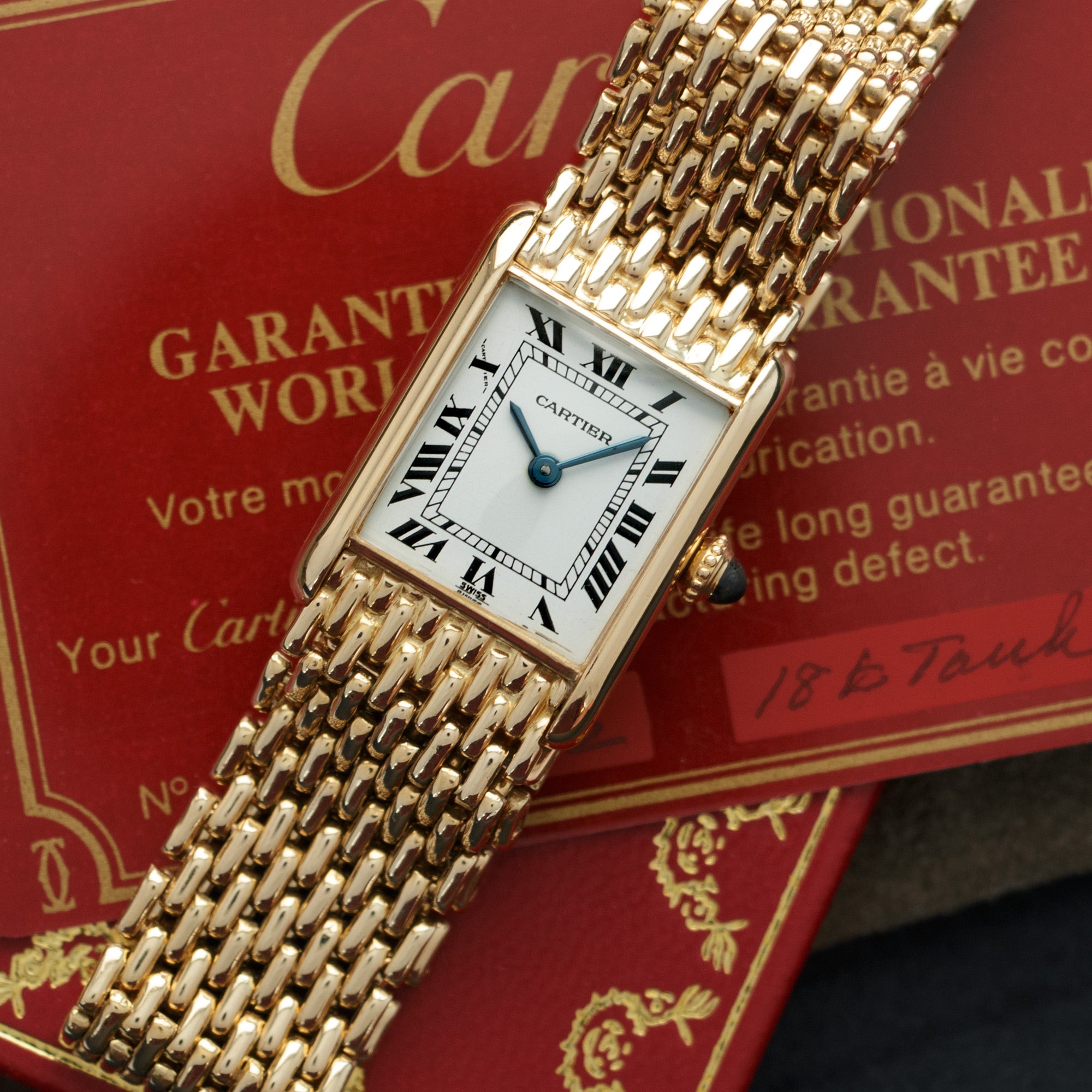 Cartier - Cartier Yellow Gold Tank Mechanical Watch on a Bracelet - The Keystone Watches