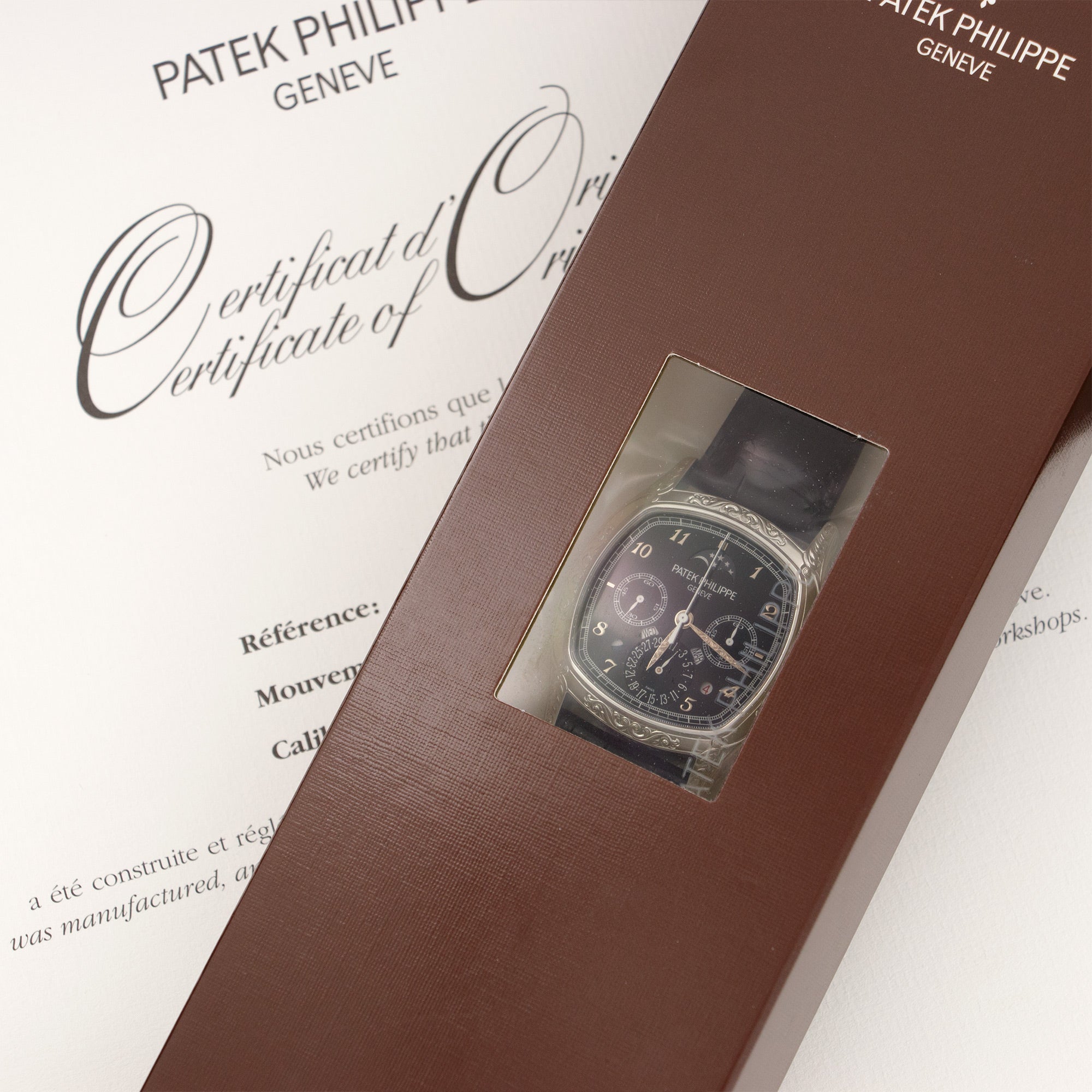 Patek Philippe - Patek Philippe Platinum Split Seconds Perpetual Hand-Engraved Watch Ref. 5951 - The Keystone Watches